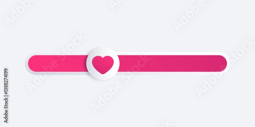slider bar with like icon, vector design