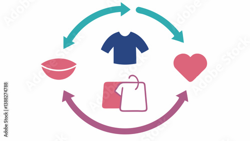 Fast Fashion Cycle A circular diagram showing the life cycle of a fast fashion item with arrows illustrating the rapid production consumption and disposal of clothing.