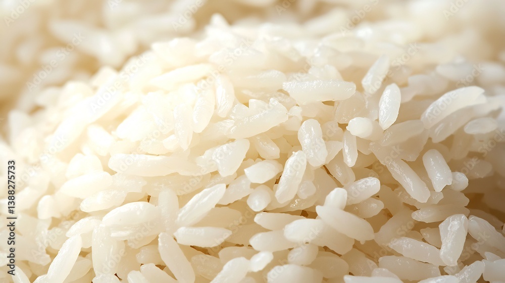 Macro shot of sushi rice delicate vinegar sheen Macro shot of sushi rice delicate vinegar sheen