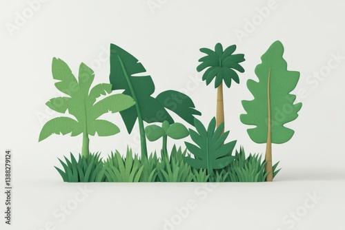 Vibrant tropical plants in a lush green landscape
