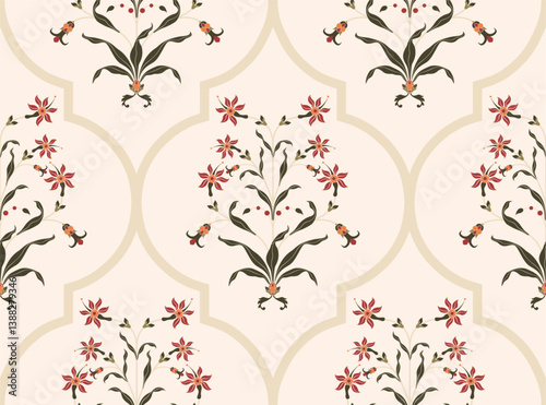 Hand drawn colourful geometric flowers, seamless patterns with floral for fabric, textiles, clothing, wrapping paper, backdrop, banner, illustration, abstract backgrounds.
