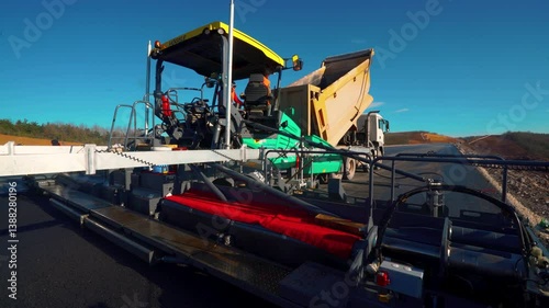 Wallpaper Mural Asphalt Paver and Dump Truck in Action on Fresh Road Surface | Road Construction Machinery Close-Up

 Torontodigital.ca