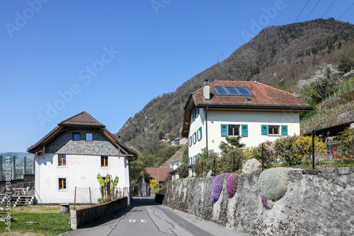 Hinking in Villeneuve, Switzerland