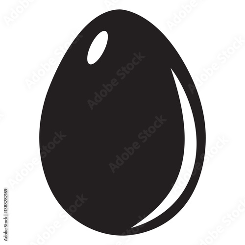 Easter egg icon, cartoon colorful set isolated on white background. Spring cute decor element, holiday eggs hunt. Vector illustration