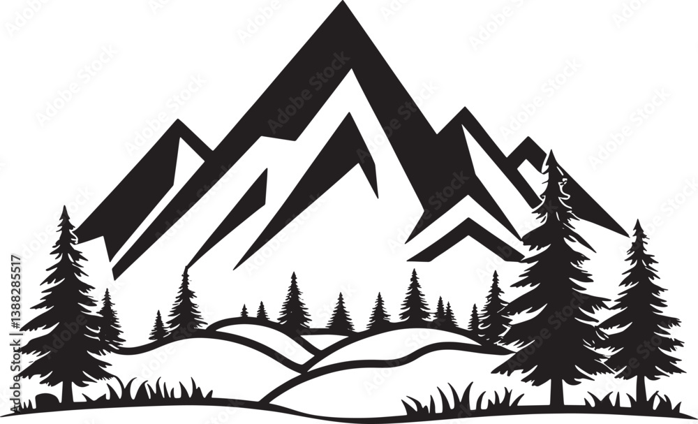 Fototapeta premium mountain landscape vector illustration