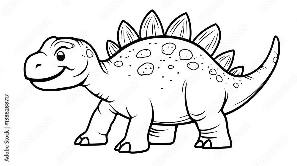 Cartoon Stegosaurus Coloring Page Cartoon Stegosaurus Coloring Page