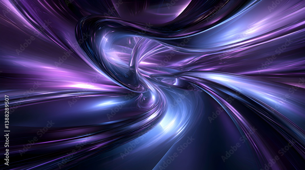 Fototapeta premium A high-resolution wallpaper with smooth, flowing lines in shades of blue and purple, creating a calming, futuristic vibe