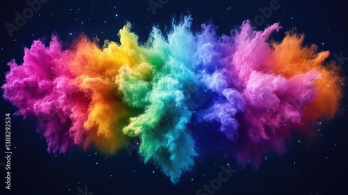 Rainbow Color Explosion No Objects Vivid High-Resolution Landscape Detailed Texture Celebrating Diversity Dark Space Vibrant Hues Ideal for Festival Ads