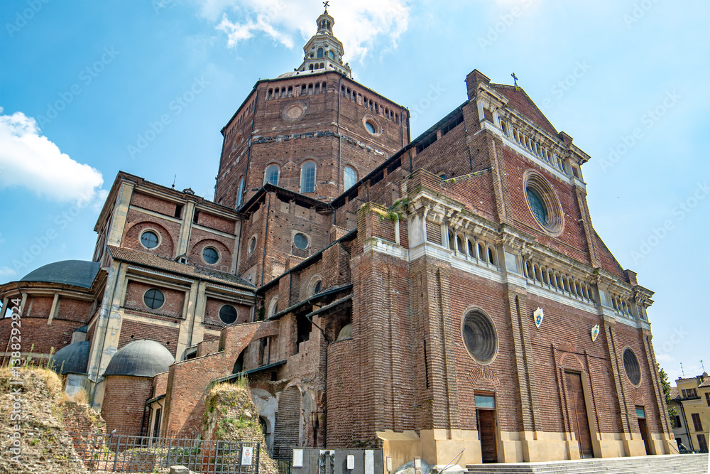 Pavia Cathedral, Lombary, Italy and Civic Tower ruins