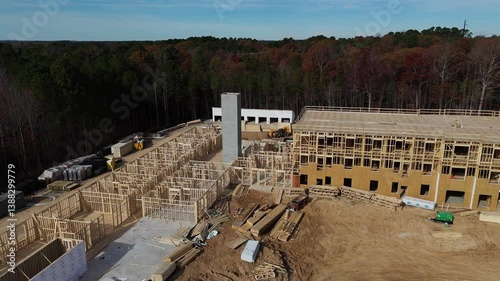 Wallpaper Mural Construction site development requires complex framing, heavy machinery operations, and tools Torontodigital.ca