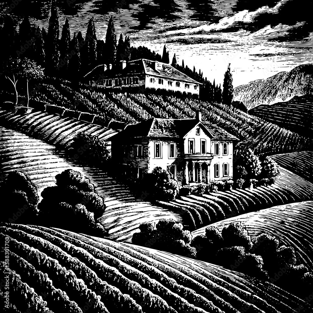 Fototapeta premium vineyard in tuscany