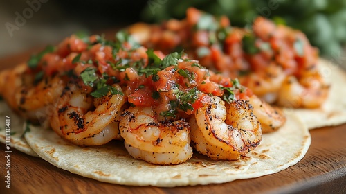 Grilled shrimp tacos with pico de gallo.