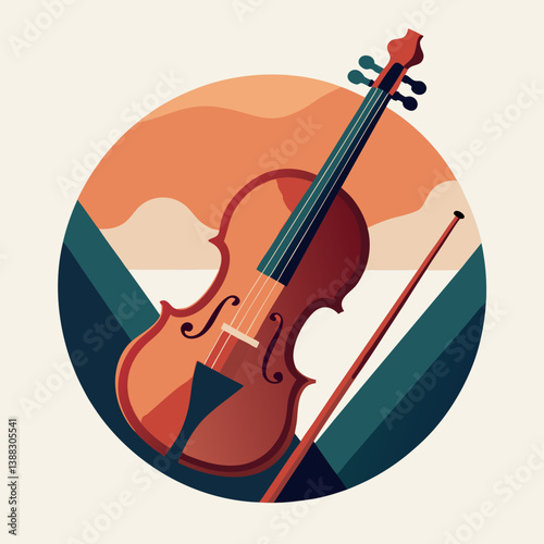 vector illustration of a violin