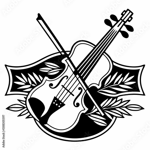 Vector illustrations of a fiddle 