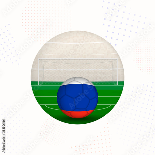 Russia Flag Football Image for Sports Promotions, Russia Soccer Ball Ready for Kickoff.