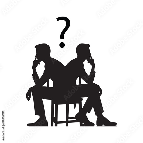 two minded concept made as a silhouette