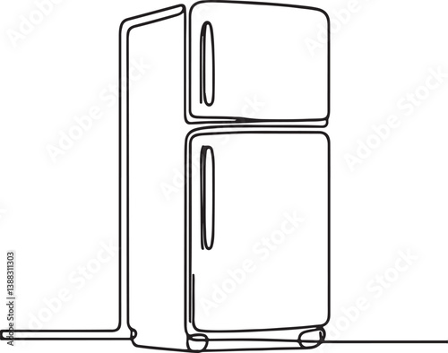 Refrigerator Outline in Vector Art Style