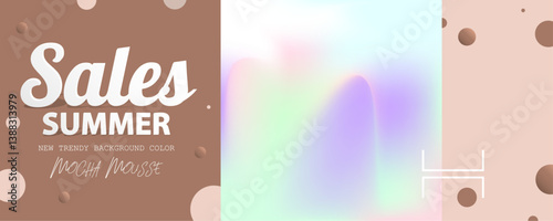 Milk chocolate background mocha art mousse juicy summer abstract fluid creative banner, trendy color with dynamic lines