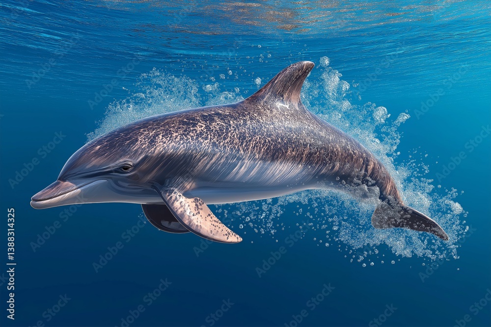 Fototapeta premium Dolphin Swimming Underwater