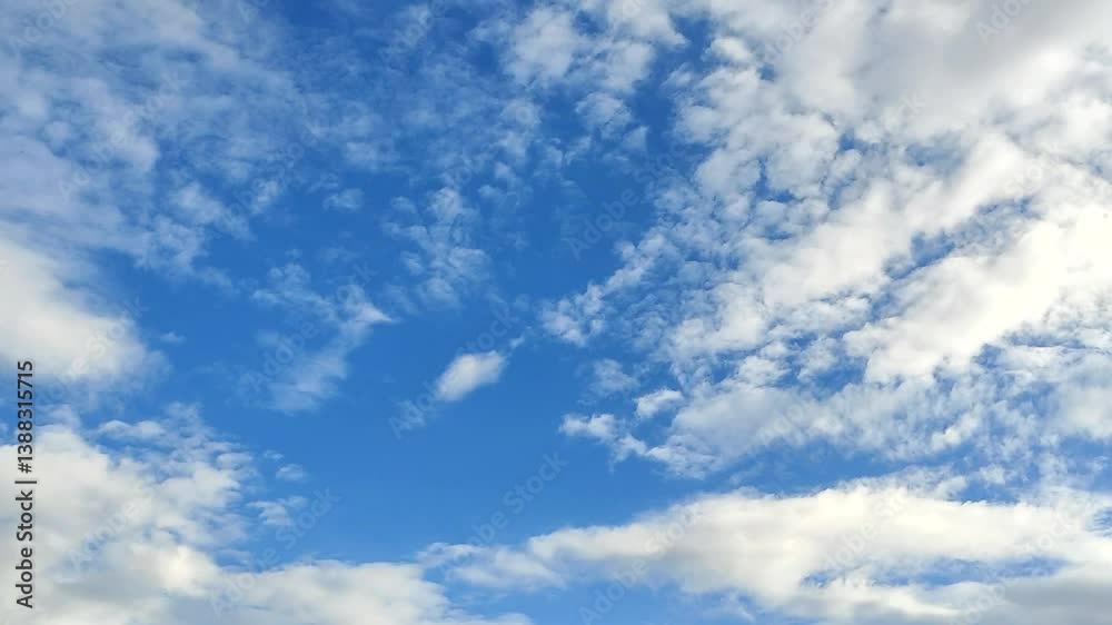 Bright blue sky with scattered white clouds. Abstract. Background. Landscapes. Wallpaper Bright blue sky with scattered white clouds. Abstract. Background. Landscapes. Wallpaper