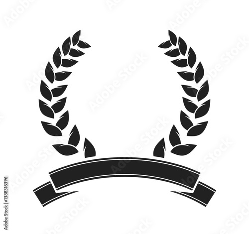Laurel wreath trophy emblem design