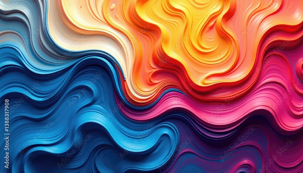 Fototapeta premium Abstract swirling paint textures in vibrant hues , intense, illustration, colorful
