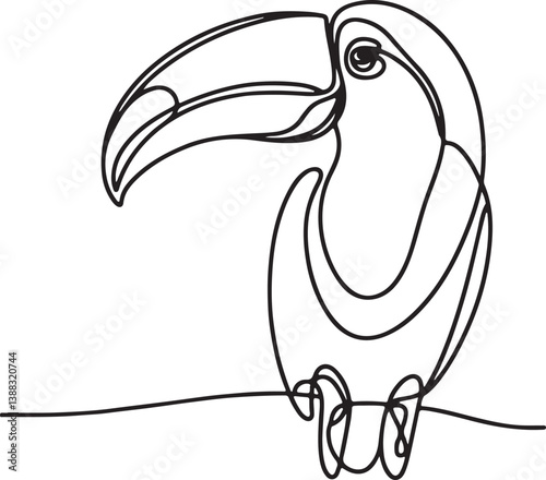 Toucan Line Drawing in Vector Format