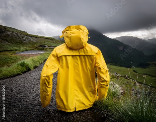 bright yellow waterproof rain jacket with a modern design for outdoor adventures