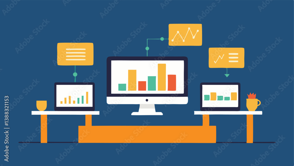 Computer Trading Setup A minimalist design of a desk with multiple computer screens displaying various stock charts representing the fastpaced environment of day trading. Computer Trading Setup A minimalist design of a desk with multiple computer screens displaying various stock charts representing the fastpaced environment of day trading.