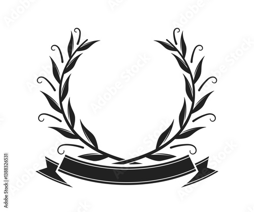Elegant laurel wreath quality trophy