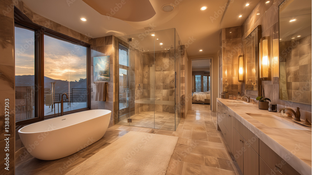 Fototapeta premium Intérieur d’une maison de luxe ultramoderne à Los Angeles