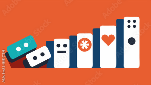 Falling Dominoes A series of dominoes representing social media icons with the first one knocking over the next illustrating how misinformation leads to a chain reaction.