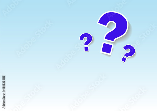 The concept of frequently asked questions.  blue,  white. A flat vector illustration with question marks. The online support web page. vector illustration.