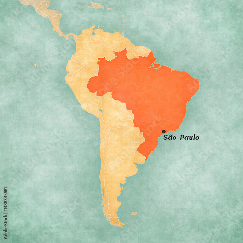 Map of South America - Sao Paulo