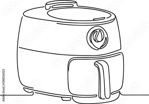 Line Drawing of Air Fryer in Vector Format
