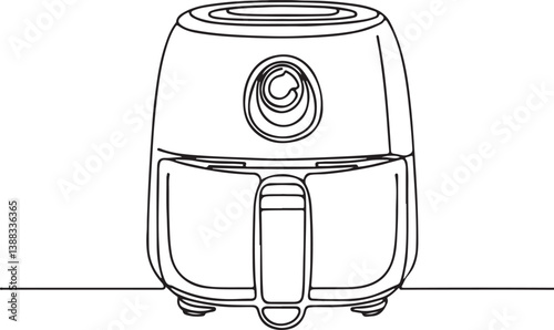 Line Drawing of Air Fryer in Vector Format