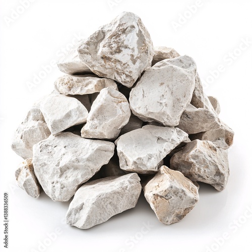 A clean, minimalistic display of dolomite rock collection on white surface