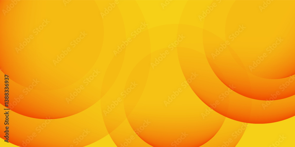 Vibrant orange and yellow background with abstract circular patterns. The background is smooth and bright, featuring orange and yellow hues. Colorful gradient background with copy space.