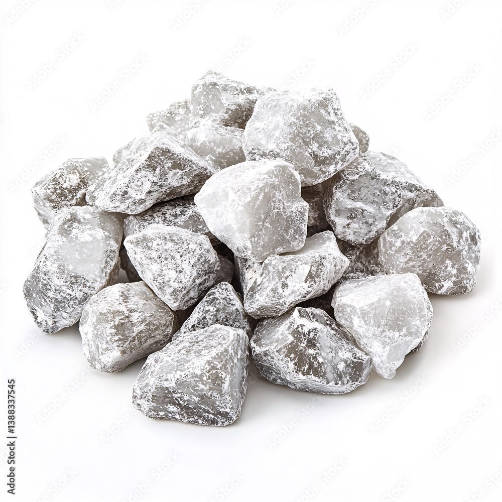 A stunning visual of raw lithium nuggets on a clean white backdrop A stunning visual of raw lithium nuggets on a clean white backdrop