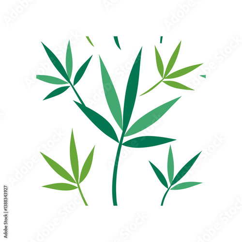 bamboo leaves on white background