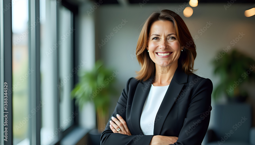 Successful Business Woman in Modern Office Setting Successful Business Woman in Modern Office Setting