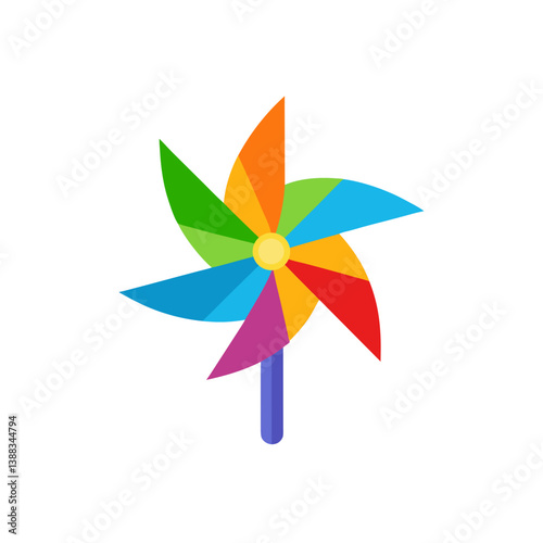colorful pinwheel isolated on white