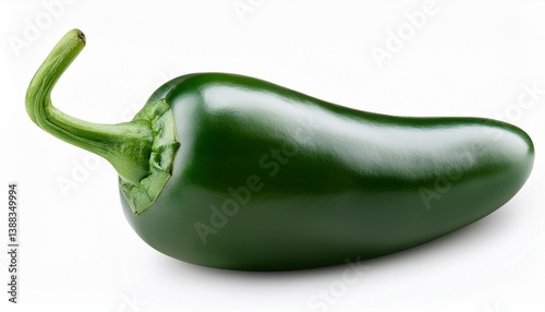 the jalapeno pepper full depth of field isolated on white background