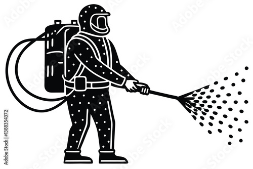 Mite disinfectant man icon. Outline mite disinfectant man vector icon for web design isolated on white background.
