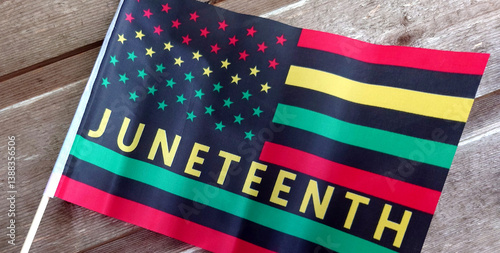 фотографія Juneteenth flag closeup - one of many versions