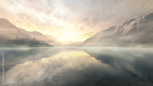 Calm beach at sunset with gentle waves touching the shore, pastel-colored sky, and a wooden pier stretching into the ocean.