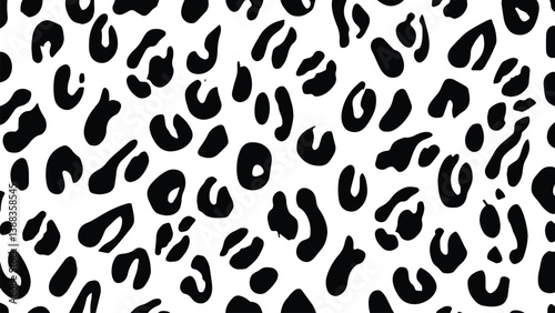 Leopard skin fur texture vector. Abstract leopard print pattern with black spots vector design.