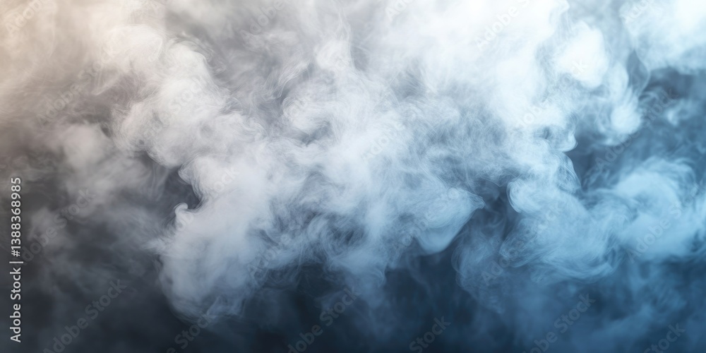 Dynamic Swirling Clouds of White Smoke Against a Dark Blue Background, Evoking a Sense of Mystery and Movement Dynamic Swirling Clouds of White Smoke Against a Dark Blue Background, Evoking a Sense of Mystery and Movement