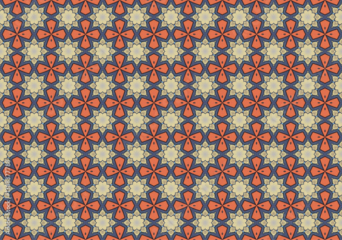 Seamless Cloth Endless Visual Decoration Digital Fashion Texture Perspective Geometric Tile Fabric Shape Symmetric Template Graphic Luxury Interior Textile Art Design Wallpaper Background Pattern.
