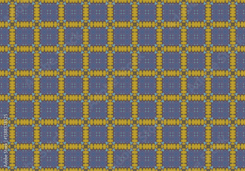 Seamless Cloth Endless Visual Decoration Digital Fashion Texture Perspective Geometric Tile Fabric Shape Symmetric Template Graphic Luxury Interior Textile Art Design Wallpaper Background Pattern.